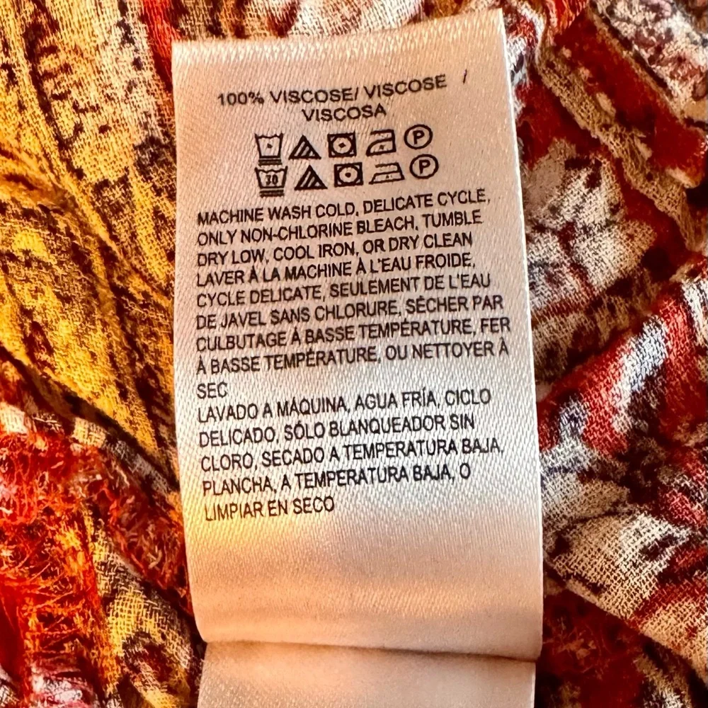 Lucky Brand Red and Cream Floral Blouse - Picture 8 of 10